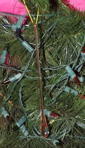 🎅🏽 Träne Eiszapfen klar mit rotem Band mundgeblasen Kunstglas Weihnachtsschmuck - Bild 1 von 3