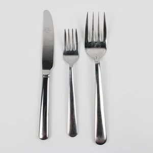 Lot Of 3 Splendide Strand (Stainless) Flatware Serving & Salad Fork Dinner Knife - Picture 1 of 5