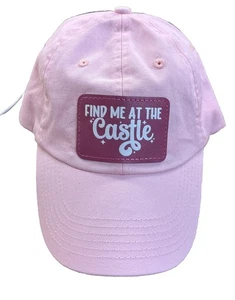 'FIND ME AT THE CASTLE" Girls PINK ball cap 100% Cotton - Picture 1 of 9