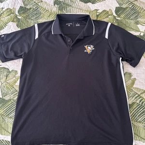 Mens Pittsburgh Penguins Polo Golf Shirt Antigua HOCKEY NHL - Picture 1 of 5