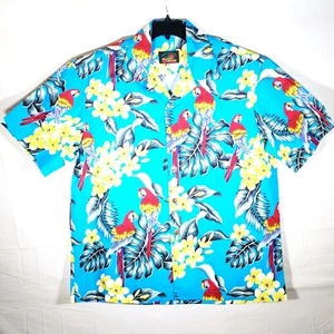 Paradise on a Hanger Men's Hawaiian Shirt Parrots Aloha Size XL   - Picture 1 of 3