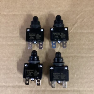 BLUEWATER 38 SERIES MINIATURE PUSH TO RESET 15A THERMAL CIRCUIT BREAKER *QTY 5* - Picture 1 of 5