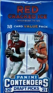 2021 Panini Contenders Draft Picks NFL - 18 Card Cello Red Cracked Ice - Sealed - Picture 1 of 5