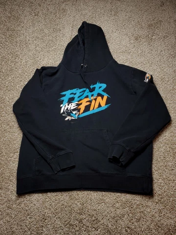 San Jose Sharks Hoodie Large Mens Black Fanatics Fear The Fin Sweatshirt Cover