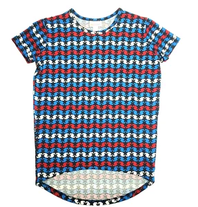 LuLaRoe Kids Gracie Tee Size 6 Americana 4th of July Red White Blue with Stars - Picture 1 of 6