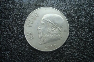 1970 Mexiko Un 1 Peso Jose Morales Adler 28,98 mm Münze - Bild 1 von 2