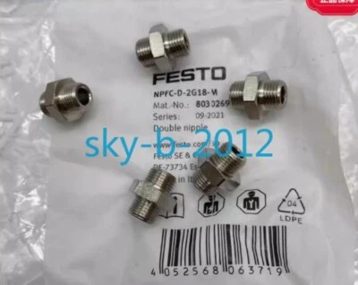 5 PCS NEW IN BOX Festo NPFC-D-2G38-M 8030275 double threaded joint - Image 1 of 4