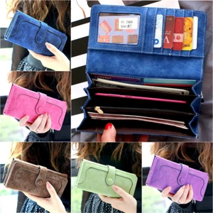 Cartera de cuero vegano para mujer con soporte para tarjeta de teléfono de gran capacidad cartera sin asas de mano - Imagen 1 de 25