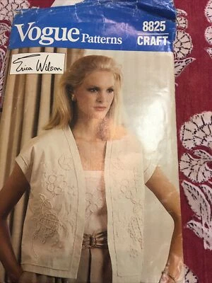 SEWING EMBROIDERY PATTERN Misses ERICA WILSON Tops Bust 30-1/2 to 38 Vogue 8825 - Image 1 of 4