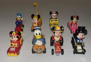 Lot Of 8 Vintage Tomy Disney Cars Mickey Donald Duck Minnie Mouse - Picture 1 of 3