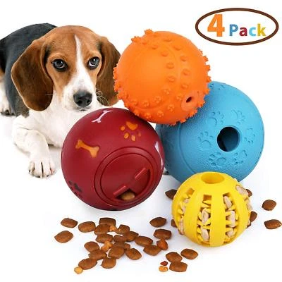 4pcs Pet Dog Interactive Tumbler Food Dispenser Feeder IQ Puzzle Treat Ball Toys - Image 1 of 4