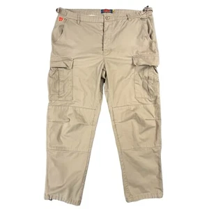 Empyre Cargo Pants Mens 36 Beige Double Knee Wide Relaxed Baggy Y2K Skater Gorp - Picture 1 of 19