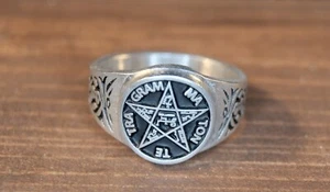 Tetragrammaton Ring sizes 7 - 14 Wiccan Pagan ring King Solomons pentagram RM141 - Picture 1 of 4