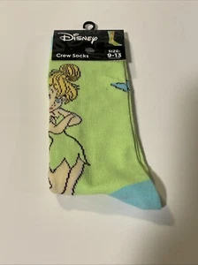 Par de calcetines Disney Fairies Tinker Bell para adultos talla 9-13 nuevos con etiquetas - Imagen 1 de 3