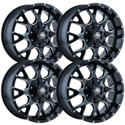(Juego-4) Mayhem Warrior 18x9 5x150/5x139,7-12 mm llantas fresadas negras 18 pulgadas Foto 1 de 3