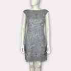 Ralph Lauren Evening NWT Silver Grey Paisley Lace Knee Length Sheath Dress
