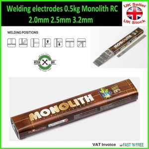 Welding Arc Electrodes 0.5kg Monolith Mild Steel RC 2.0mm 2.5mm 3.2mm - Picture 1 of 4