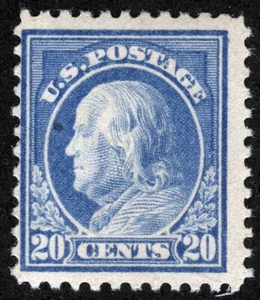 US Sc 515 Light Ultra 20¢ 1917 Unwmk p11 MNH goma original - Imagen 1 de 1