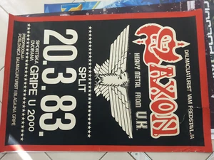 SAXSON CONCERT CROATIA SPLIT POSTER VINTAGE ORIGINAL 1983 - Picture 1 of 2