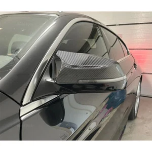 2PC Carbon Fiber Style For BMW F10 F11 14-18 LCI Door Side Mirror Cover Trim Cap - Picture 1 of 15