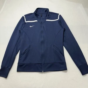 Nike Dri Fit Women’s Medium Team Avenger Warm Up Jacket Full Zip Sweatshirt Navy - Picture 1 of 13