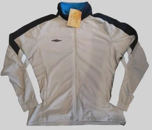 Umbro Track Jacket Top with Full Zip Blue and Cream Vintage Retro Size M - Picture 1 of 14