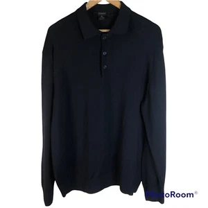 Giorgiolini Men's Size XL Pure Wool Ribbed Pullover Black Made In Italy Sweater - Picture 1 of 7