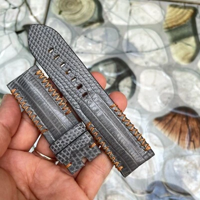 Correa de reloj de cuero genuino de lagarto de 22 mm/22 mm, correa de reloj de cuero Foto 1 de 4