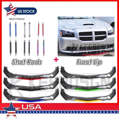Kit de carrocería separador de labios de parachoques delantero de fibra de carbono para Dodge Magnum rt srt8 Foto 1 de 4