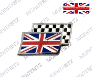 MG MGF MG TF DAG000070MMM UNION JACK/CHEQUERED FLAG WING BADGE - FREE DELIVERY - Picture 1 of 1