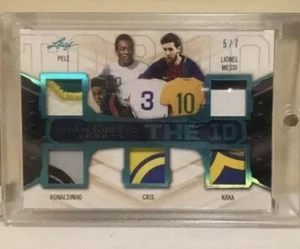 2019 Leaf ITG Used Sports The 10 MESSI Pele, Maradona,(two Sided Card) 5/7 - Picture 1 of 2