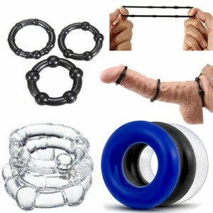 9/18/27 PCS Male Silicone Cock/Penis Ring for Men Enhancer Prolong Sex Aid Tool - Picture 1 of 14