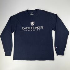 Champion Sweatshirt Mens Large Johns Hopkins JHU Long Sleeve Lightweight Navy +