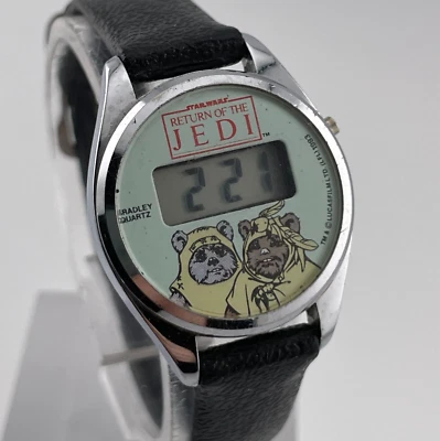 Return of The Jedi Watch Bradley Time Star Wars 26mm Case Vintage 1983 Leather - Image 1 of 4