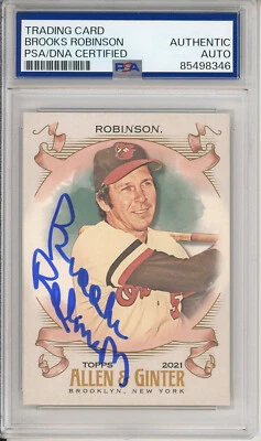 2021 Topps Allen & Ginter Brooks Robinson Signed Card PSA DNA COA Autograph HOF - Image 1 of 2