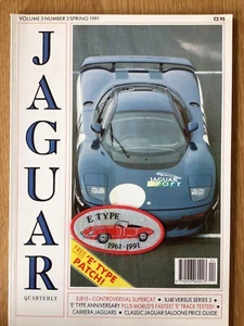 Rare Jaguar Quarterly Magazine Spring 1991 with original E-Type Cloth Badge - Picture 1 of 11