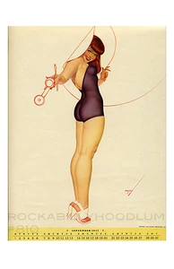 Nuevo Póster Chica Pinup 11x17 George Petty Calendario Arte Septiembre 1947 Pelirroja - Imagen 1 de 1