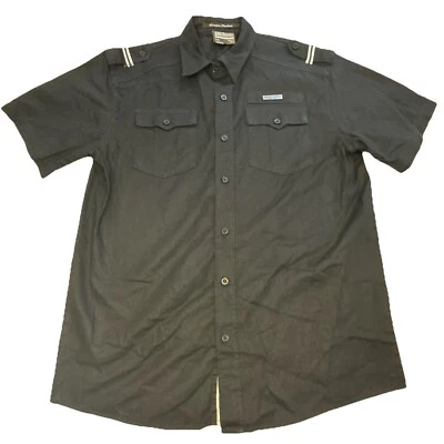 Southpole Shirt Mens 2XL Black Military Style Hexagon Long Sleeve Linen Blend - Image 1 of 4