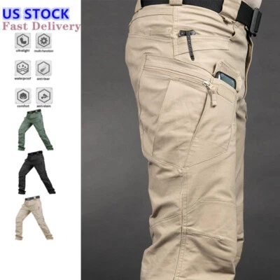 Tactical Men's Cargo Pants Waterproof Work Pants Outdoor  Hiking Combat Trousers - Image 1 of 4