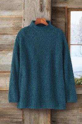 Coldwater Creek Bouclé Funnel-Neck Sweater 03 Colors, All Size - Image 1 of 4