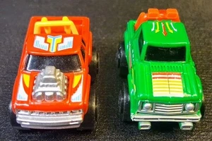MicroMachines 1989 Milton(Red) 1987 Galoob (Green) Trucks - Picture 1 of 5