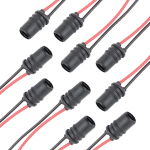 10Pcs T10 194 round Pre-Wired Female Socket for Bulbs Replacement - Picture 1 of 12