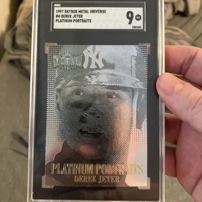 1997 Skybox Metal Universe Platinum Portraits Derek Jeter #4 SGC 9 HOF - Image 1 of 2