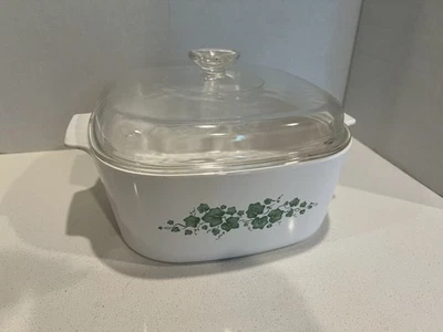 Corning Ware Corelle Callaway 5 Liter QT Dutch Oven A-5-B Pyrex A-12-C Green Ivy - Image 1 of 4