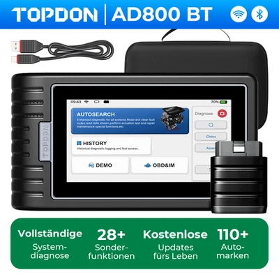 🔥Gratis Update TOPDON AD800 BT Profi KFZ OBD2 Diagnosegerät Deutsch Alle System - Bild 1 von 4