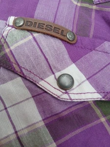 Mens Diesel Cotton Long Sleeve Shirt Small Snap Close and Front Pockets P2P 20". - Picture 1 of 22