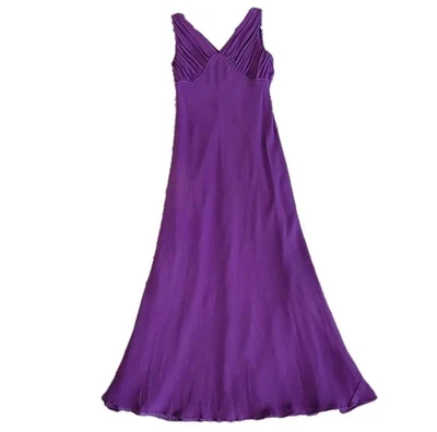 Y2K Purple silk Babydoll Fairy Maxi Gown Donna Morgan Dress Sz 14 - Image 1 of 4