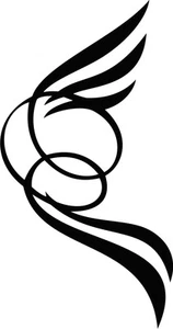 Graphic Scroll Pinstriping Decal #11   4.25 Wide X 2.25 High - Picture 1 of 1