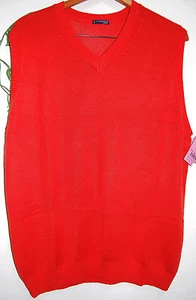 La Camiceria Solid Red Italy Men's Cotton Sweater Vest Size US 2XL EU 56 NEW - Picture 1 of 6
