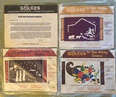 4 NUEVOS SIN ABRIR Stik-EES Navidad Reyes Magos Cornucopia + HOJAS DE ALMACENAMIENTO RARAS Foto 1 de 4